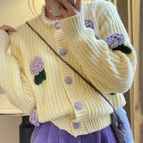 Strewberry Long Sleeve Knit Sweater