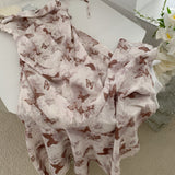 Summer Swing Irregular Butterfly Print Holiday Fishtail Skirt