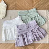 Purple 3 Piece Sheer Long  Sleeve Blouse With Skirt