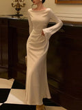 Elegant White Bell-Sleeve Dress