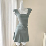 Fashionable Purple Skater Mini Dress