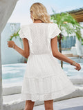 Breezy White Casual Lace Day Dress