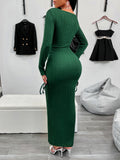 Red Off-Shoulder Ribbed Knit Midi Dress