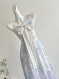 Purple Tie Dye Spaghetti Strap Maxi Dress