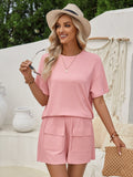 Causal Khaki Ribbed Lounge Set