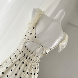 Romantic Lace Polka Dot Long Dress