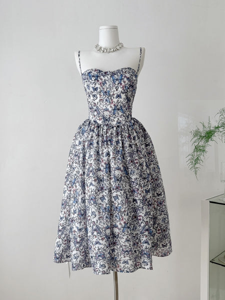Butterfly Print Spaghetti Strap Mini Dress