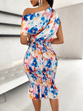 Vibrant Watercolor Print Bodycon Dress
