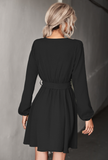 Fashion V-neck Lace Long Sleeve Dress