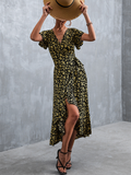 Bohemian cross V-neck lace floral dress