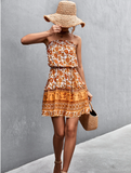 Bohemian floral tube top dress