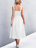 sexy backless square collar suspender dress
