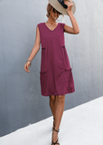 2023V v-neck sleeveless vest knit dress short skirt
