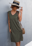 2023V v-neck sleeveless vest knit dress short skirt