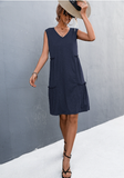 2023V v-neck sleeveless vest knit dress short skirt