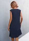 2023V v-neck sleeveless vest knit dress short skirt