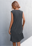 2023V v-neck sleeveless vest knit dress short skirt