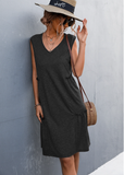 2023V v-neck sleeveless vest knit dress short skirt