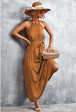 sexy halter strapless dress beach dress