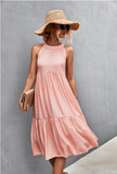 loose casual neck stitching dress
