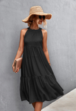 loose casual neck stitching dress