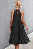 loose casual neck stitching dress