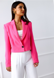 Long sleeve button lapel thin suit jacket