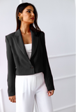 Long sleeve button lapel thin suit jacket