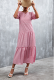 puff sleeve plaid dress splicing cake skirt