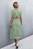 round neck sexy backless gravel split dress