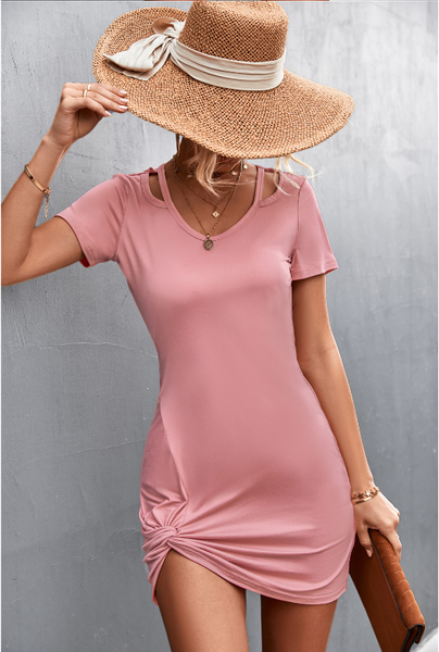 sexy twisted hollow tight dress