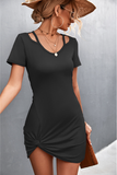 sexy twisted hollow tight dress