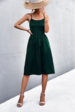 backless suspender pocket dress