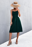 backless suspender pocket dress