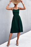 backless suspender pocket dress