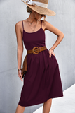 backless suspender pocket dress