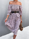 Square Collar Bubble Sleeve Little Dowling Dress