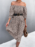 Square Collar Bubble Sleeve Little Dowling Dress