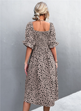 Square Collar Bubble Sleeve Little Dowling Dress