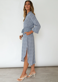 Long-sleeved Leopard shirt split long-sleeved dress