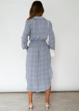 Long-sleeved Leopard shirt split long-sleeved dress