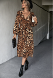 Cross V-neck Long Sleeve Dress