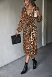 Cross V-neck Long Sleeve Dress