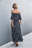 one-shoulder tube top split floral dress