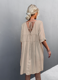 2023V v-neck loose casual dress big swing skirt