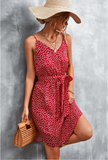 sexy halter V-neck slit dress