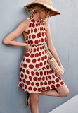 sexy halter dress with neck strap and polka dots