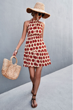sexy halter dress with neck strap and polka dots