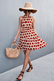 sexy halter dress with neck strap and polka dots