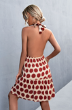 sexy halter dress with neck strap and polka dots